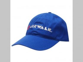 Airwalk royal (kráľovsky) modrá šiltovka s vyšívaným logom so zapínaním na suchý zips, univerzálna veľkosť, materiál 100%bavlna